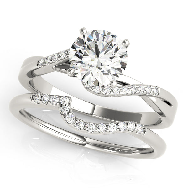 Pristine Bypass Round Diamond Engagement Ring — 9K/18K Gold & Platinum