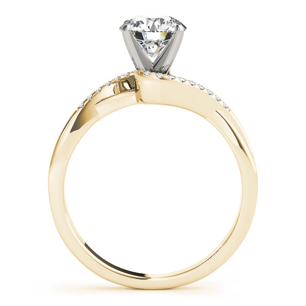 Pristine Bypass Round Diamond Engagement Ring — 9K/18K Gold & Platinum