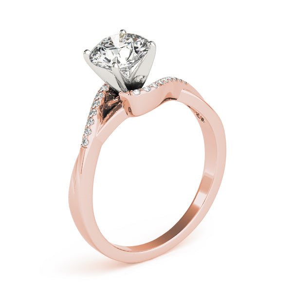 Pristine Bypass Round Diamond Engagement Ring — 9K/18K Gold & Platinum