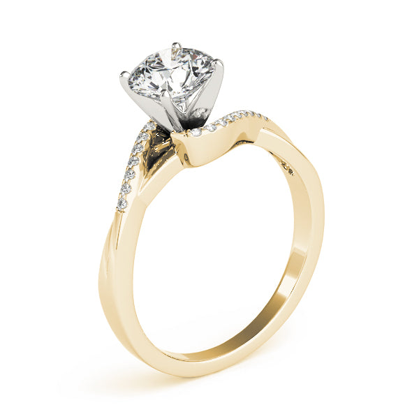 Pristine Bypass Round Diamond Engagement Ring — 9K/18K Gold & Platinum