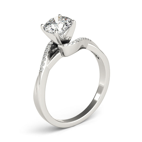 Pristine Bypass Round Diamond Engagement Ring — 9K/18K Gold & Platinum
