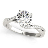 Pristine Bypass Round Diamond Engagement Ring — 9K/18K Gold & Platinum