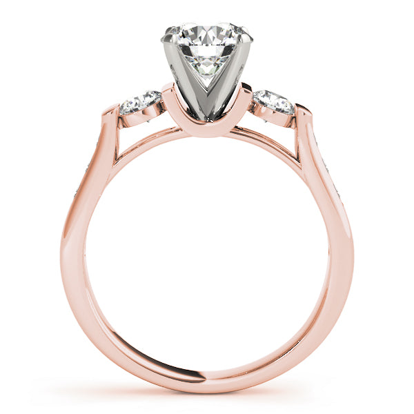 Adored Three-Stone Round Diamond Engagement Ring — 9K/18K Gold & Platinum