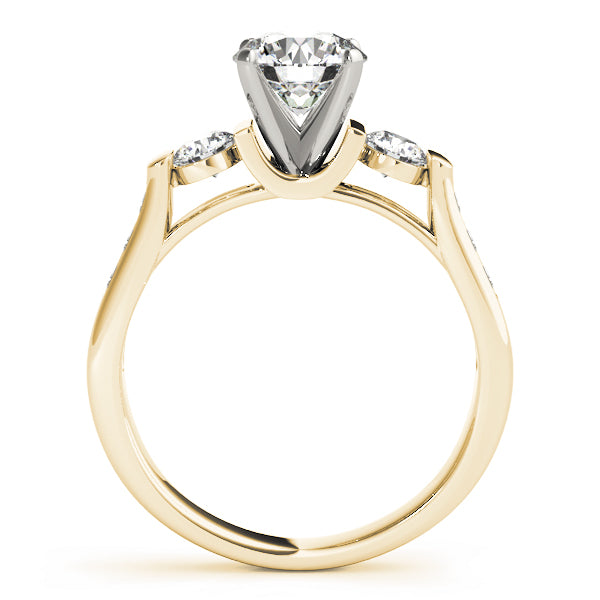 Adored Three-Stone Round Diamond Engagement Ring — 9K/18K Gold & Platinum