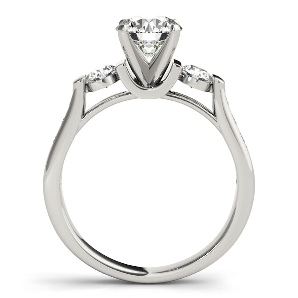 Adored Three-Stone Round Diamond Engagement Ring — 9K/18K Gold & Platinum