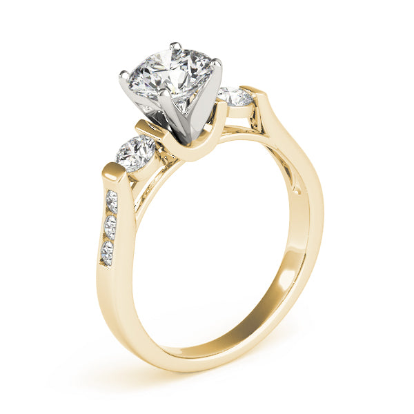 Adored Three-Stone Round Diamond Engagement Ring — 9K/18K Gold & Platinum