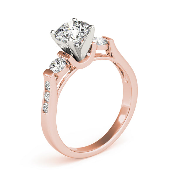 Adored Three-Stone Round Diamond Engagement Ring — 9K/18K Gold & Platinum