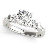 Adored Three-Stone Round Diamond Engagement Ring — 9K/18K Gold & Platinum