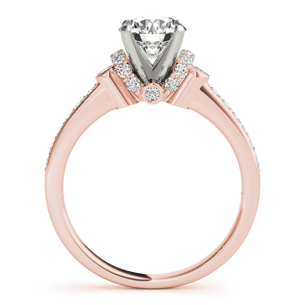 Resplendent Cluster Sides Round Diamond Engagement Ring — 9K/18K Gold & Platinum