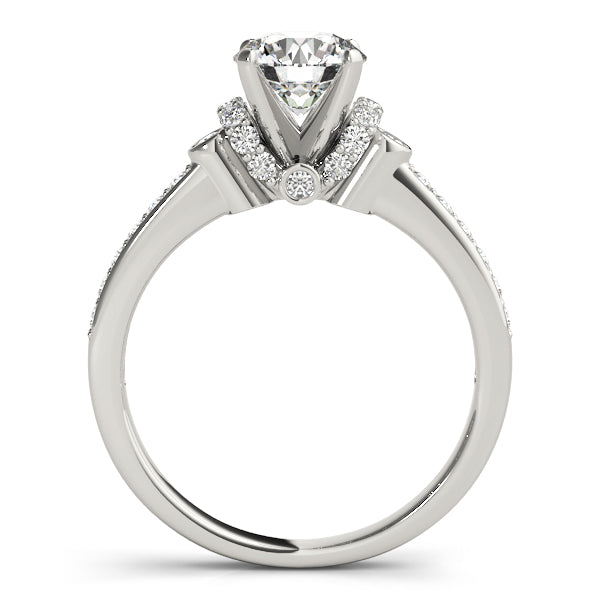 Resplendent Cluster Sides Round Diamond Engagement Ring — 9K/18K Gold & Platinum