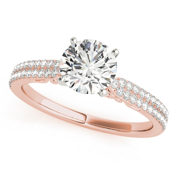 Noble Pave Round Diamond Engagement Ring — 9K/18K Gold & Platinum