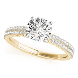 Noble Pave Round Diamond Engagement Ring — 9K/18K Gold & Platinum