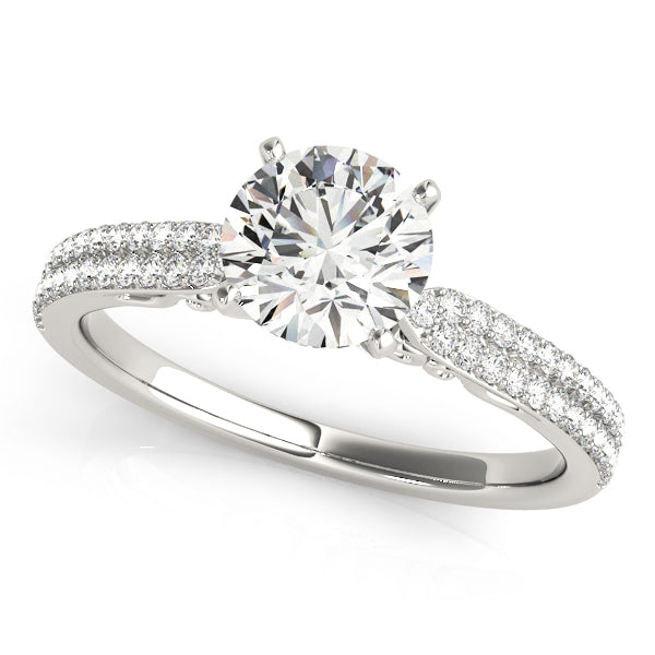 Noble Pave Round Diamond Engagement Ring — 9K/18K Gold & Platinum