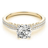 Noble Pave Round Diamond Engagement Ring — 9K/18K Gold & Platinum