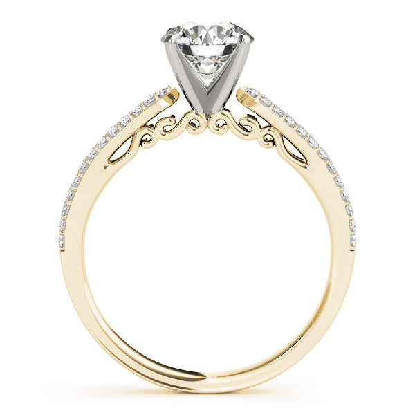 Noble Pave Round Diamond Engagement Ring — 9K/18K Gold & Platinum