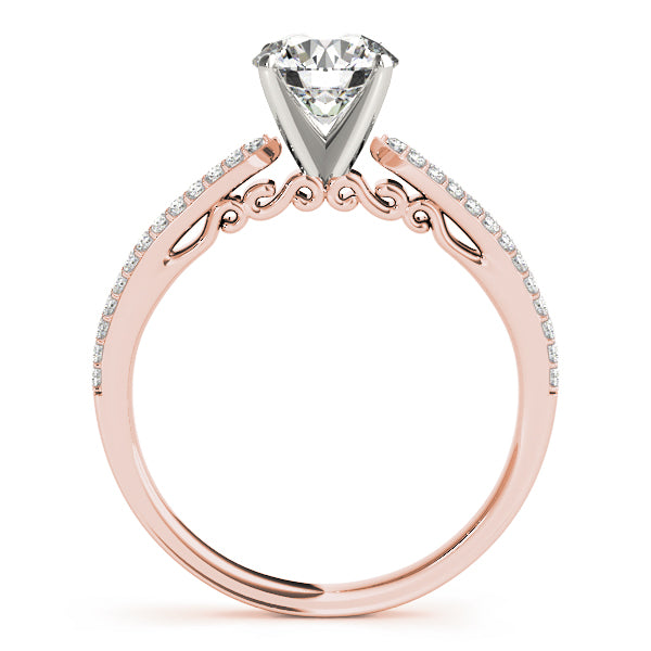 Noble Pave Round Diamond Engagement Ring — 9K/18K Gold & Platinum