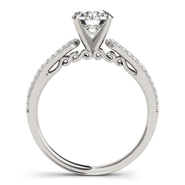 Noble Pave Round Diamond Engagement Ring — 9K/18K Gold & Platinum