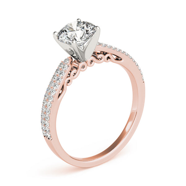 Noble Pave Round Diamond Engagement Ring — 9K/18K Gold & Platinum