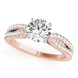 Classic Multi-Row Round Diamond Engagement Ring — 9K/18K Gold & Platinum