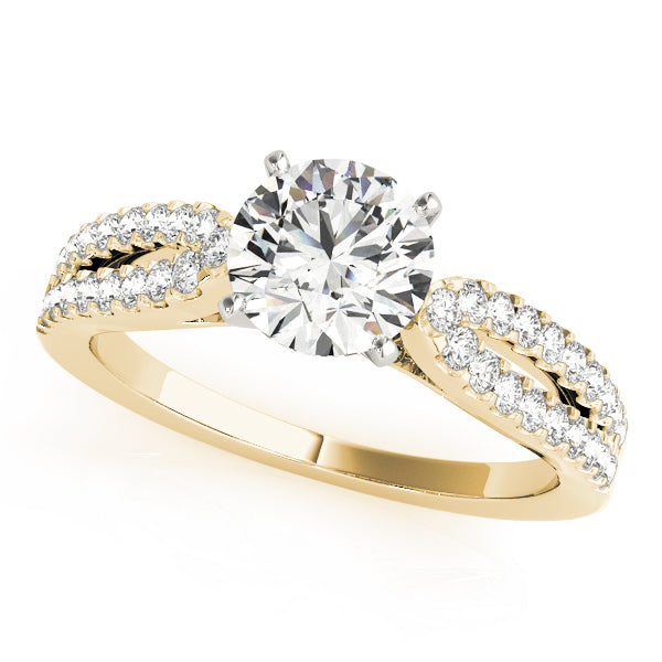 Classic Multi-Row Round Diamond Engagement Ring — 9K/18K Gold & Platinum