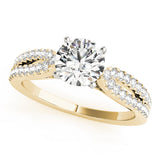 Classic Multi-Row Round Diamond Engagement Ring — 9K/18K Gold & Platinum