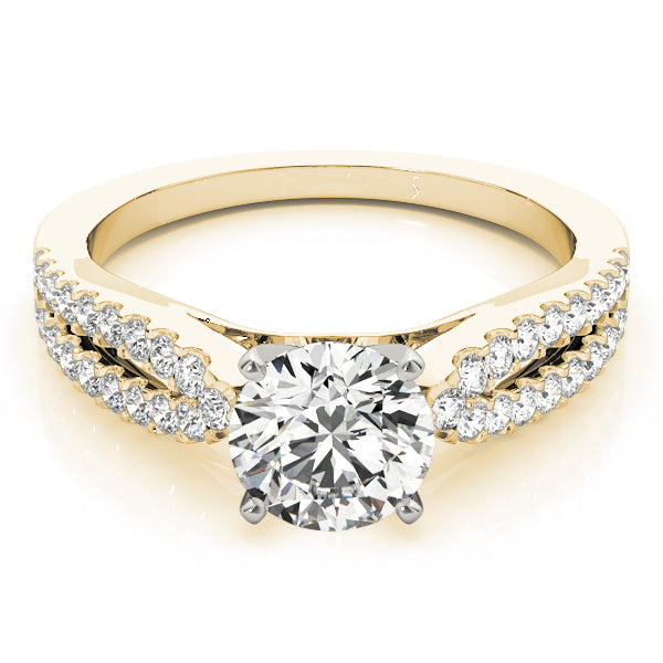 Classic Multi-Row Round Diamond Engagement Ring — 9K/18K Gold & Platinum