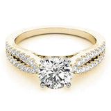 Classic Multi-Row Round Diamond Engagement Ring — 9K/18K Gold & Platinum