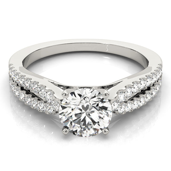 Classic Multi-Row Round Diamond Engagement Ring — 9K/18K Gold & Platinum