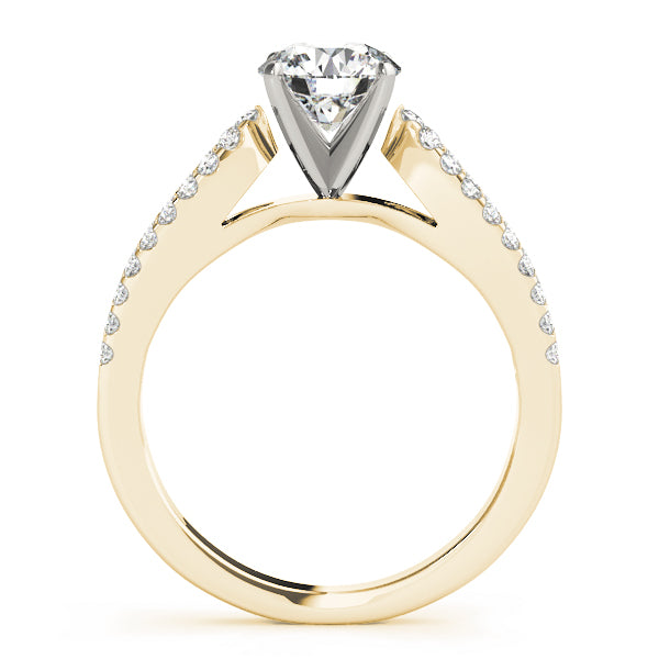 Classic Multi-Row Round Diamond Engagement Ring — 9K/18K Gold & Platinum