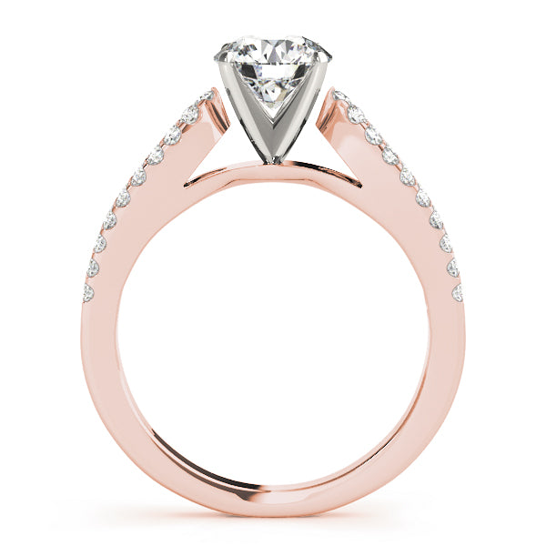 Classic Multi-Row Round Diamond Engagement Ring — 9K/18K Gold & Platinum