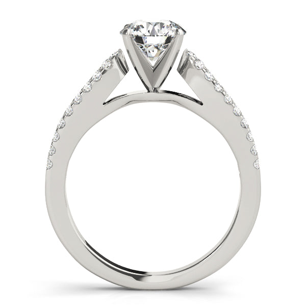 Classic Multi-Row Round Diamond Engagement Ring — 9K/18K Gold & Platinum
