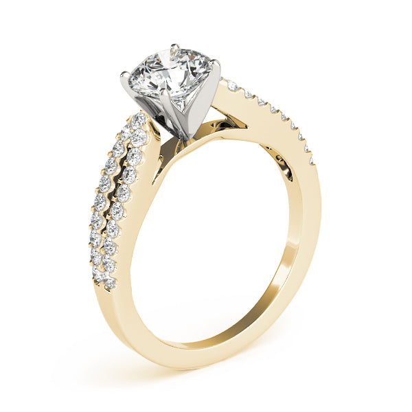 Classic Multi-Row Round Diamond Engagement Ring — 9K/18K Gold & Platinum