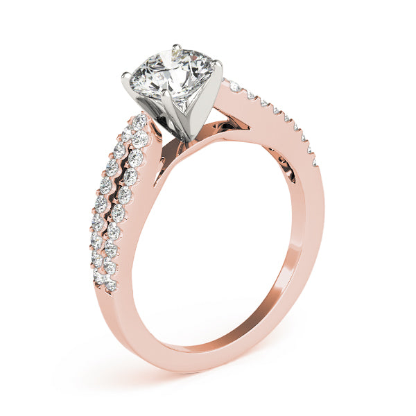 Classic Multi-Row Round Diamond Engagement Ring — 9K/18K Gold & Platinum