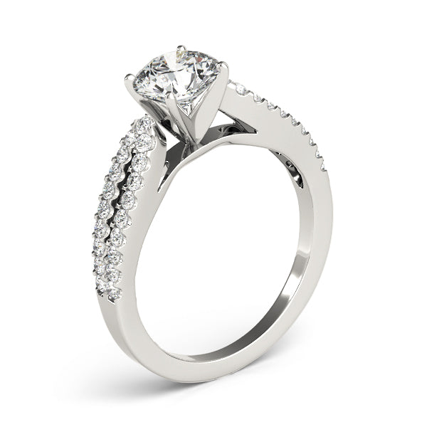 Classic Multi-Row Round Diamond Engagement Ring — 9K/18K Gold & Platinum