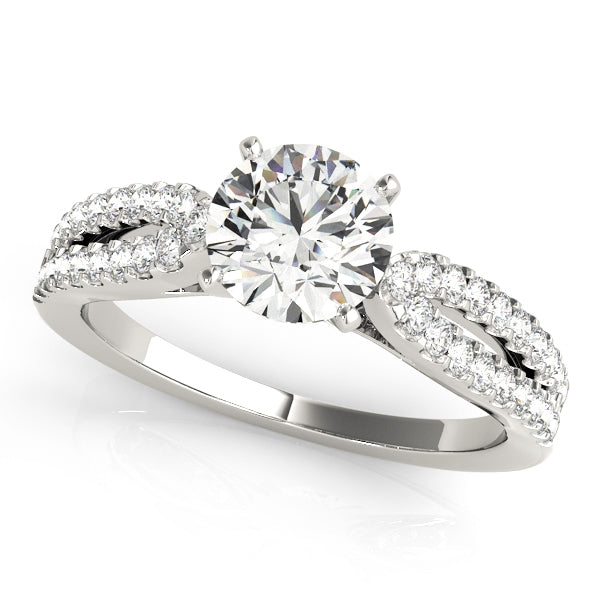 Classic Multi-Row Round Diamond Engagement Ring — 9K/18K Gold & Platinum