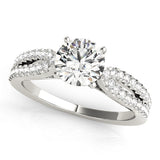 Classic Multi-Row Round Diamond Engagement Ring — 9K/18K Gold & Platinum