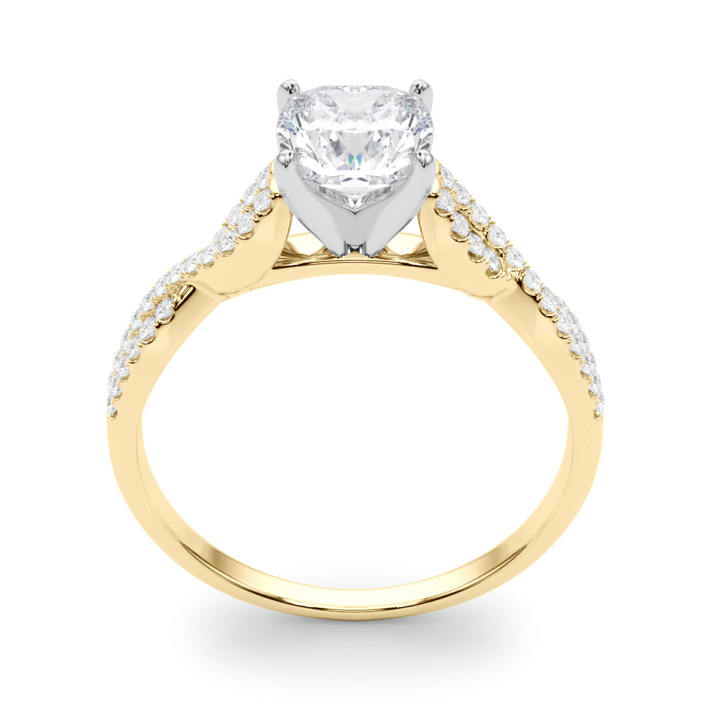 Timeless Multi-Row Round Diamond Engagement Ring — 9K/18K Gold & Platinum