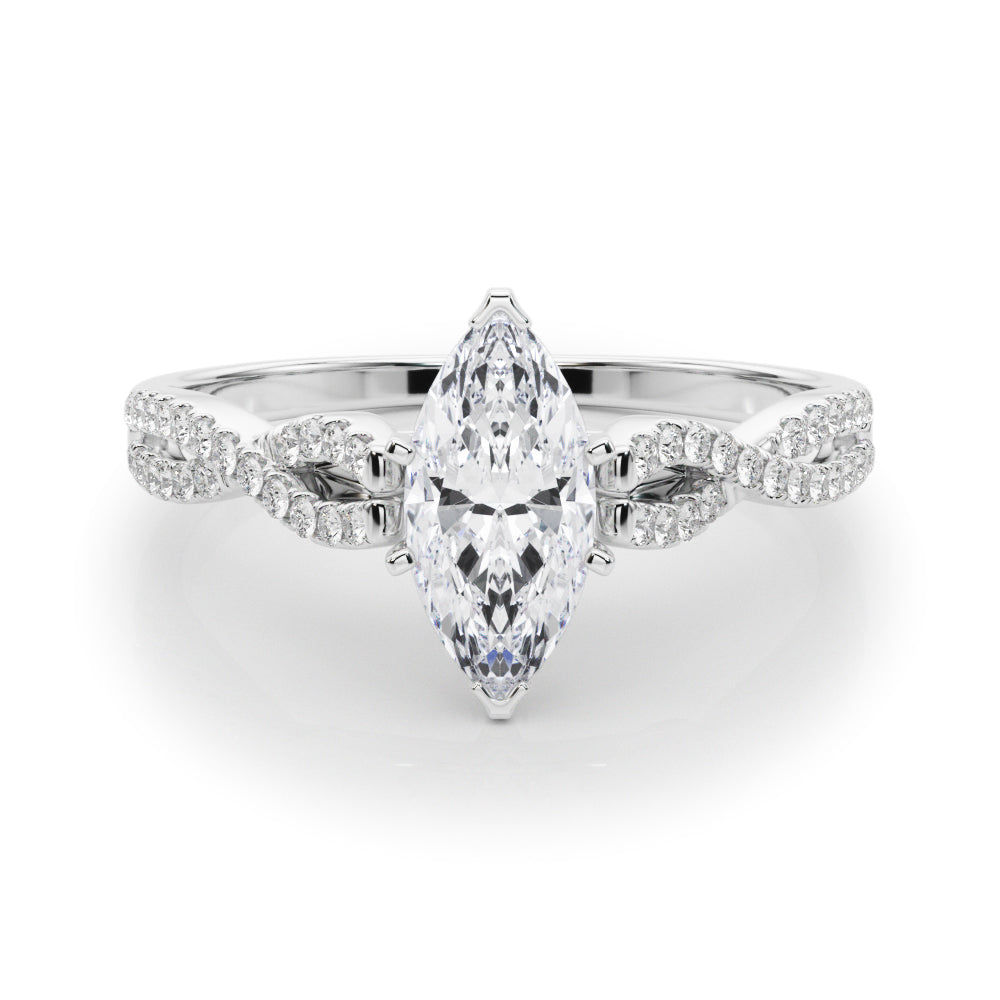 Timeless Multi-Row Round Diamond Engagement Ring — 9K/18K Gold & Platinum