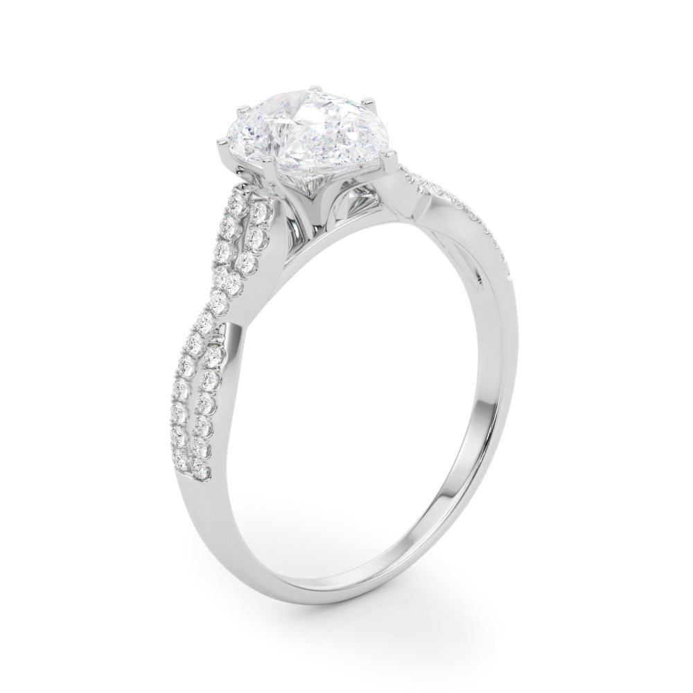 Timeless Multi-Row Round Diamond Engagement Ring — 9K/18K Gold & Platinum