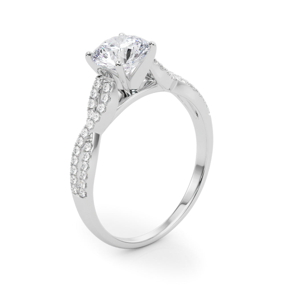 Timeless Multi-Row Round Diamond Engagement Ring — 9K/18K Gold & Platinum