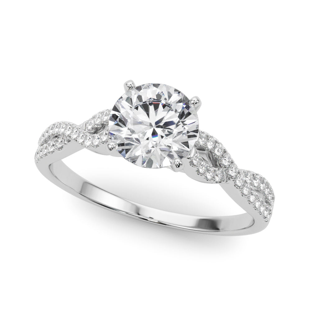 Timeless Multi-Row Round Diamond Engagement Ring — 9K/18K Gold & Platinum