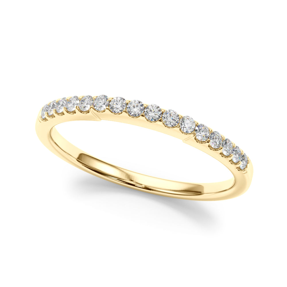 Straight Diamond Shared Prong Half Eternity Ring in Gold & Platinum