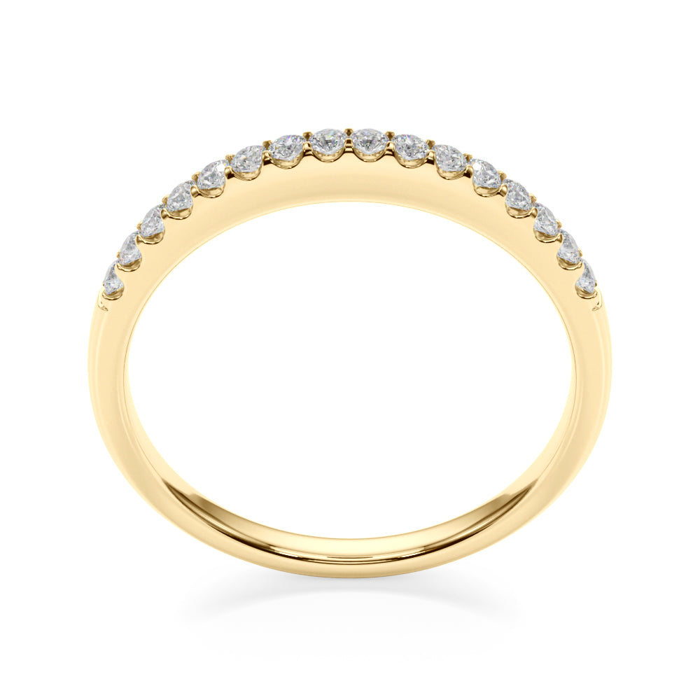 Straight Diamond Shared Prong Half Eternity Ring in Gold & Platinum