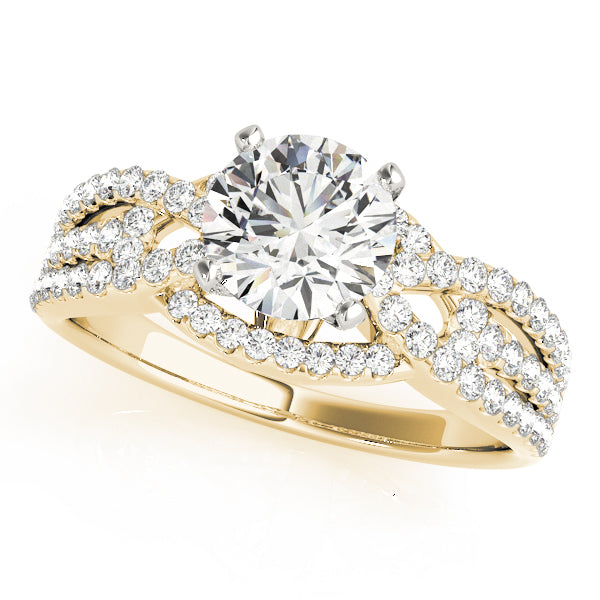 Heirloom Multi-Row Round Diamond Engagement Ring — 9K/18K Gold & Platinum