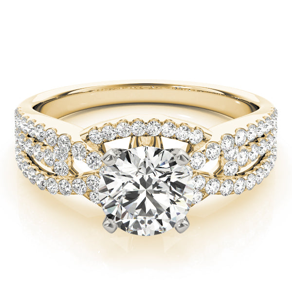 Heirloom Multi-Row Round Diamond Engagement Ring — 9K/18K Gold & Platinum