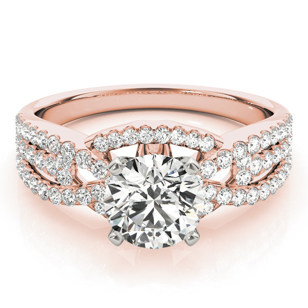 Heirloom Multi-Row Round Diamond Engagement Ring — 9K/18K Gold & Platinum