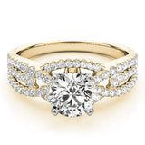 Heirloom Multi-Row Round Diamond Engagement Ring — 9K/18K Gold & Platinum