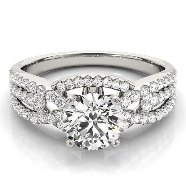 Heirloom Multi-Row Round Diamond Engagement Ring — 9K/18K Gold & Platinum