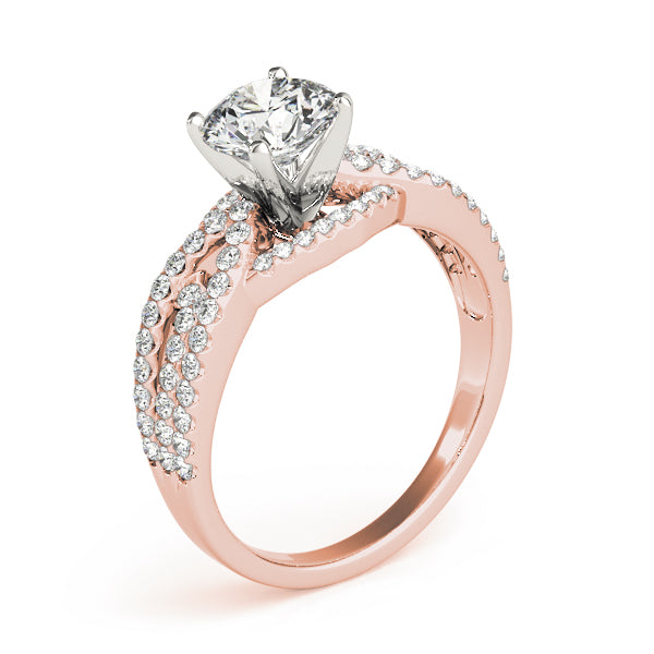Heirloom Multi-Row Round Diamond Engagement Ring — 9K/18K Gold & Platinum