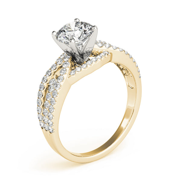 Heirloom Multi-Row Round Diamond Engagement Ring — 9K/18K Gold & Platinum